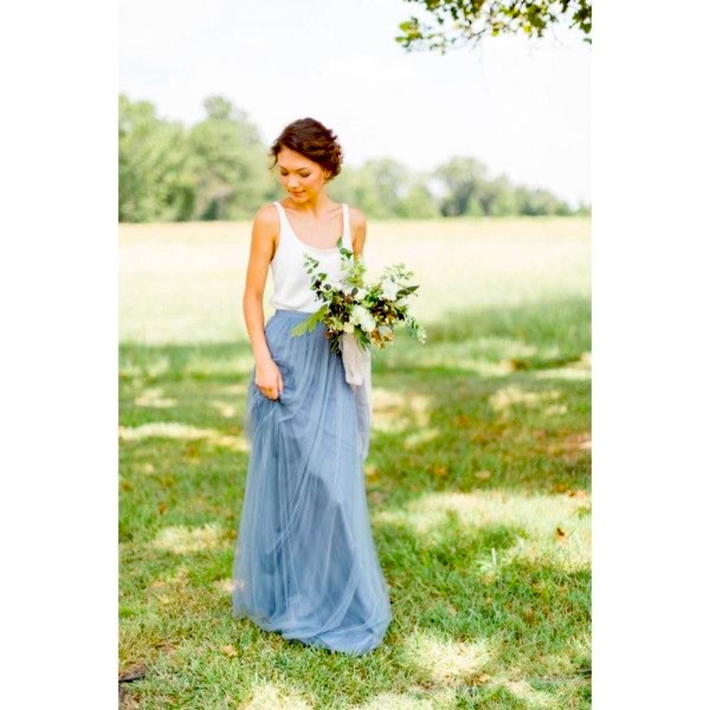 Blue & White Two-Piece (Prom/Bridesmaid) Dress